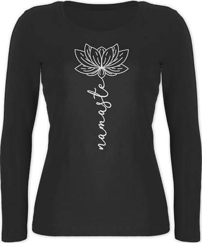 Shirtracer - Langarmshirt Damen - und Wellness Geschenk - Namaste Lotusblüte Yoga Chakra