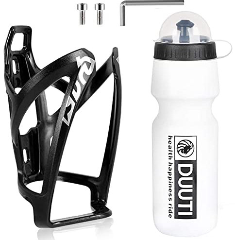 Bike Water Bottle Cage and Water Bottle Set, Lightweight Bike Water Bottle Holder with 700ML BPA-Free Sports Drink Bottle Cycling Kettle Bracket for Road, Mountain and Kids Bikes