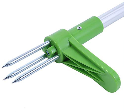 Estink Weed Puller, Portable Weed Puller Stand Up Weeder Pointed 3-Claw Suitable For Different Soil, Long Handle Garden Lawn Root Killer Remover Tool