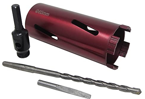 Moorcut Direct Ltd 65mm 2.5'' Dry Diamond Drilling Core Drill Bit Turbo Segments with Hex Arbour & Drill Bit