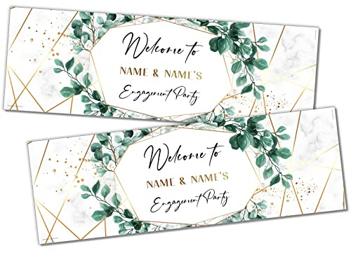 3ft x 2 | Personalised Engagement Banners | Engagement Party Decorations | Engagement Banners | Engagement Party Props | Engagement Bunting | Engagement Party Ideas | Black Gold