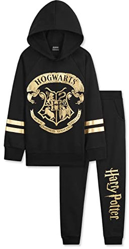 Harry Potter Jogginganzug Mädchen, Trainingsanzug Mädchen 7-14 Jahre(11-12 Jahre, Schwarz/Gold)