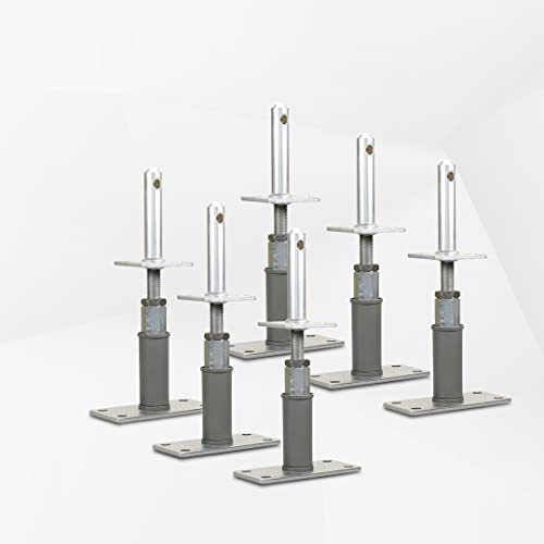 BB STANZ Pfostenträger Bodenplatte 160 x 80 x 6 mm (6 Stück) Stützfuß Bodenfuß Betonfuß höhenverstellbar verstellbar mit Zapfen Trägerplatte 80 x 80 x 6 mm