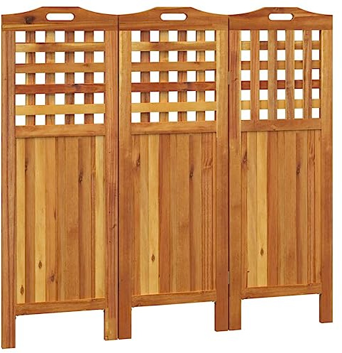 vidaXL 3-TLG. Paravent 121,5x2x115 cm Massivholz Akazie