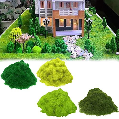 Modellbau Gras, 4 Flaschen 240g 5mm Modellbau Zubehör Modellbau Landschaft Modelleisenbahn Kunstmoos zum Dekorieren Streugras Wiese Statische Gras Herde Wald Landschaft Gelände Eisenbahn Gartenbahn
