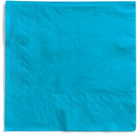 MANK Serviette in AQUABLAU aus 3-lagigem Tissue, 40x40 cm, 1/4 Falz, 100 Stück, elegante Papierservietten für Hochzeit, Party, Gastronomie, Restaurant, Events
