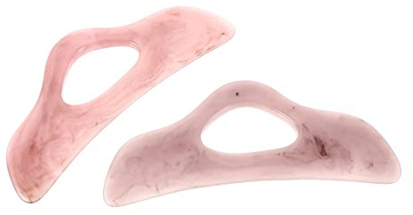 Healeved 2 Stück Runde Massage Schabwerkzeuge aus Bienenwachs Multifunktionale Körpermassage Schaber für Nacken und Rücken Massageplatte für Zuhause in Rosa