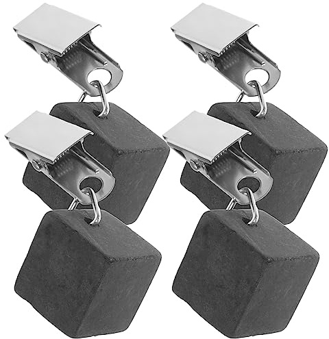 BESTonZON 4Er Set Tischdeckenbeschwerer Zum Anklipsen Winddichte Tischgewichte Für Outdoor Picknick Camping Und Garten 6X2X2Cm