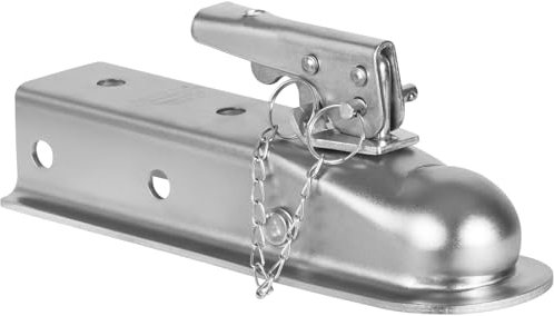 VEVOR Tête d'Attelage Remorque pour Boule d'Attelage 50,8 mm Canal Capacité de Charge 1587,6 kg Coupleur de Langue de Remorque Droit Robuste pour Camping-Car, Camionnette, SUV, Surface Plaquée Zinc