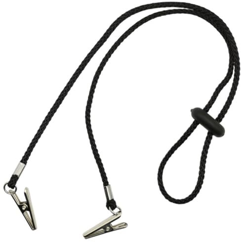 BESTonZON Serviettenhalterkette Serviettenklammer Serviettenkette – 5 Stück Schwarz Verstellbar mit Alligator Clips Nylon