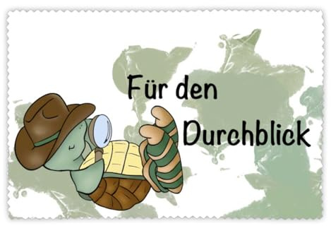 Brillenputztuch Für den Durchblick // Brillenputztuch Schildkröte mit Spruch