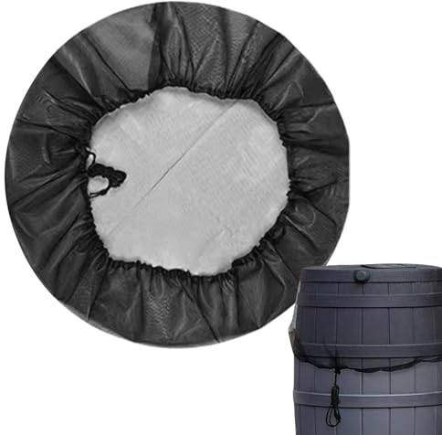 Regentonnenabdeckung, Netzabdeckung für Regentonne | Regenfassabdeckungen mit verstellbarem Kordelzug - Abdeckung für Wassersammeleimer, passend für die meisten Standard-Regentonnen, verbessert das Re