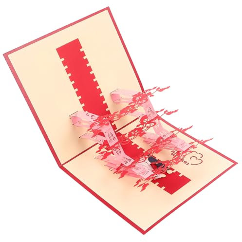 Lurrose 1stück Kreative Hochzeitskarte Papier Handgefertigte Grußkarte Für Hochzeitsfeier Einzigartige Einladungskarte Für Verlobung Und Hochzeiten Warmherzige