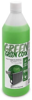 ErrecHome Green Cool, Liquido Radiatore Verde Concentrato, antigelo G12 con pacchetto inibitore a base organica OAT, 1 Litro