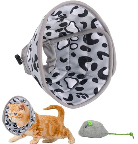 Tchsrim Halskrause Katze,Weich und Verstellbar Katzen Halskrause,Wiederherstellung Halsband Weich Kragen Cone Nach Operation und Verletzungen für Welpen,Hunde und Katzen (L)
