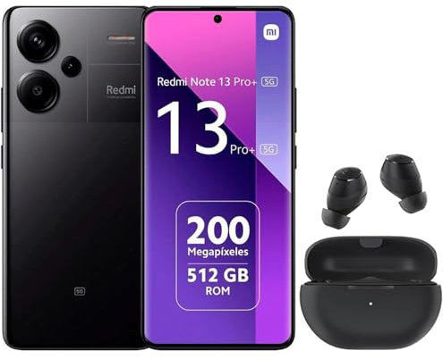 XIAOMI Redmi Note 13 Pro + 5G 12/512GB, Included Earphone, Negro Schwarz Black