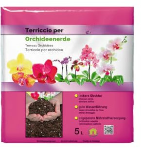 Gardenhome® Terriccio Profi Orchidee, 5 Lt per una fioritura ottimale di tutti i tipi di orchidee, con concimazione specifica