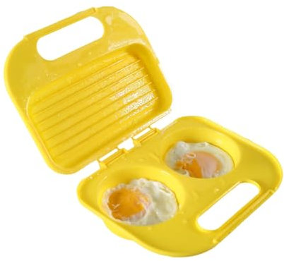 Gvblkq Mikrowellen-Omelett-Hersteller, 2-teiliges Silikon-Eierkochform, antihaftbeschichtet, Rühr- und Omelett-Hersteller, einfacher schneller Pochierer für Spiegeleier und gedämpfte Eier zu Hause