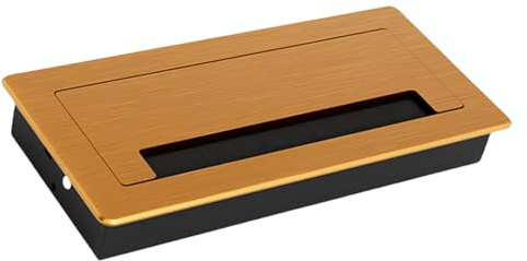 Metal Cable Grommets with Rectangle Brush for Desk Wire Organizes Desk Cord Pass Through Home and Office Table Grommets