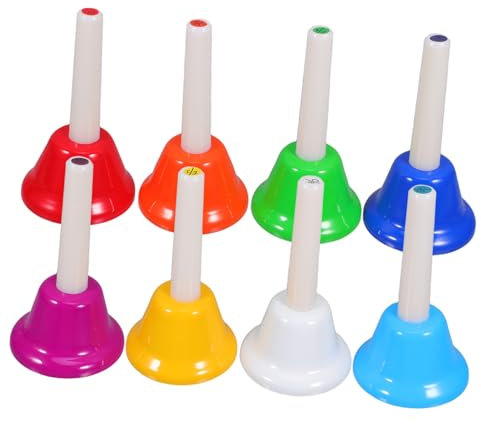 ibasenice 8stücke Teiliges Musik-handglocken-Set Für Junge Mädchen Bunte Handglocken Musikinstrumente Für Kleinkinder Für Unterricht