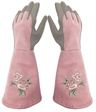Generisch Rose Gartenhandschuhe Damen Mit Langem Schutz, Arbeitshandschuhe, Rosenhandschuhe Damen Dornenfest, Lange ärmel, Dicker Handschuh, Rutschfestes Leder Zum Graben, Pflanzen, Beschneiden, M