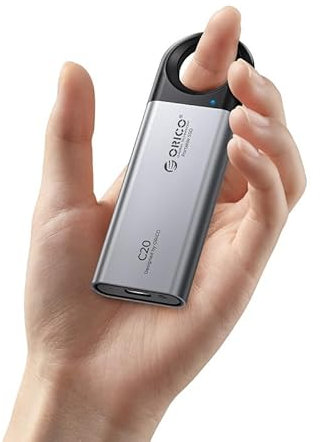 ORICO SSD Externo 1TB hasta 2000 MB/s, Disco Duro Sólido Externo con Orificio para Colgar y C a A/C Cable, USB3.2 Gen2 SSD Portátil Compatible con Windows, Mac y Android C20