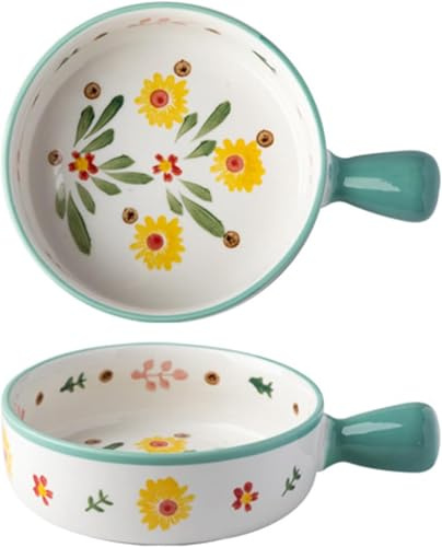 French Onion Soup Bowls With Handles, Ceramic Soup Bowls, Stackable Ceramic Bowls, 19 Oz Ceramic Serving Crocks For French Onion Soup, Pumpkin Soup Crocks For Salad, Oatmeal, C, 550 ML