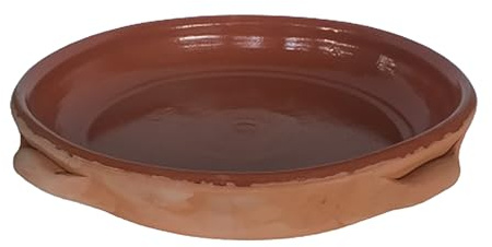 Teglia in Terracotta Semismaltata 40 cm – Tegame Artigianale per Cottura al Forno – Fatta a Mano in Italia – Ideale per Lasagne, Parmigiana, Arrosti e Gratin