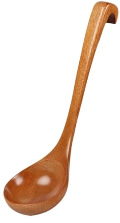 MagiDeal Cuchara de madera grande china con agarre cómodo, longitud de 11,22 pulgadas, cuchara para servir gachas para restaurantes y hoteles.