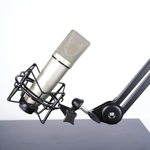 Generic Professional Condenser Microphone Boom Arm Holder Springless Adjustable Mic Stand for Podcasting (Short 42CM)