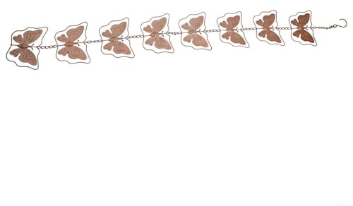 Startbuymore Catena da pioggia per grondaie, catena decorativa in metallo con campanella a vento, per esterni, per tetti e padiglioni, catena in ferro con finitura in rame da 1 metro (farfalla)