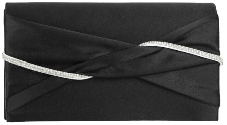 EVEOUT Clutch Damen aus Satin Abendtasche mit Strass für Hochzeit