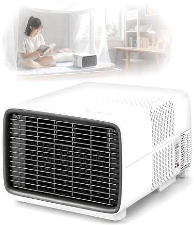 KPOUYYDS Aire Acondicionado Portátil Pequeño 2700 BTU, 280W Súper Bajo Consumo, Compresor DC, 3 en 1, Temporizador 12H, Mando a Distancia para Camping, Camionetas y Hogar
