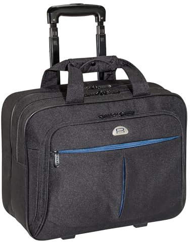 PEDEA Business Trolley Premium Air Laptop-Rollkoffer bis 17,3 Zoll (43,9 cm) mit Übernachtungsfach, schwarz