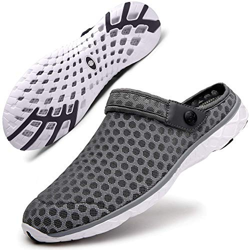 Gaatpot Zuecos y Mules para Unisex Zapatillas de Casa Verano, Gris Oscuro, 41