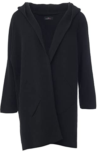 Zwillingsherz Strickjacke Cardigan für Damen - Hochwertiger Mantel Überwurf warm kuschelig weich mit Kapuze - Cape Umhang Strick Frühjahr Herbst Winter