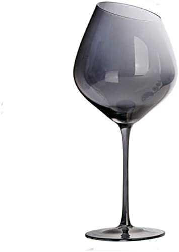 YXSH Bicchiere di Cristallo Grigio Fumo Alto Bocca Obliqua Bicchiere da Vino Rosso Bicchiere da Champagne Adatto per Bicchieri da Vino per Banchetti Occidentali