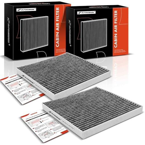 A-Premium 2-PC Cabin Air Filter with Activated Carbon Compatible with Toyota, Dodge & Pontiac Models - Tacoma 2005-2023, Dart 2013-2016, Vibe 2003-2008