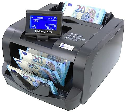Monepass - Banknoten-Valorisierer für sortierte Bündel. Mit 5-facher echtheitsprüfung (UV/MGI/MGT/IR/2D) - 2 Jahre Garantie