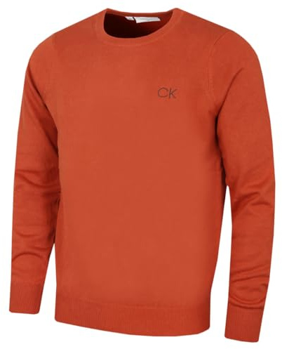 Calvin Klein Maglione Golf Uomo Durevole e Girocollo - Arancione - M