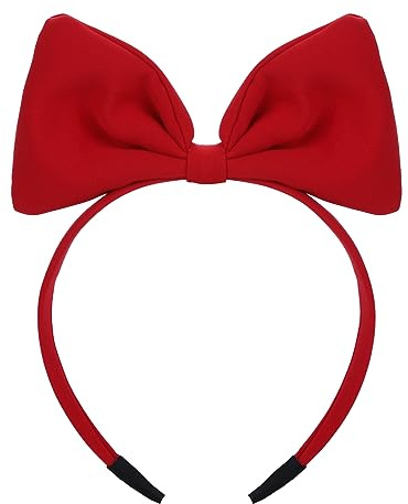WLLHYF Bandeaux à nœud rouge avec nœud papillon - Accessoires de cheveux parfaits pour femmes et filles fête cosplay Noël Halloween cadeau (rouge)