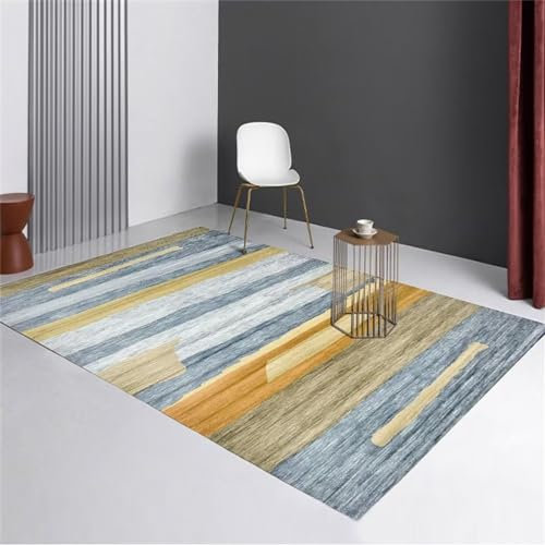 RUGMRZ Area Rug Langfloorteppiche Gelber und Blauer Wohnzimmerteppich Moderne Wohndekoration mehrere Größen Home Teppich Outdoor 60X90CM