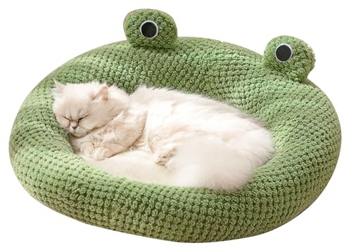 PETCUTE Katzenhöhle Katzenbett,Waschbar Katzenhaus Katzenschlafplatz für Katzen,Maschinenwaschbar,Flauschiges Kätzchen Welpen Kuschelbett Haustierbett mit Rutschfester Boden,Abnehmbares Kissen