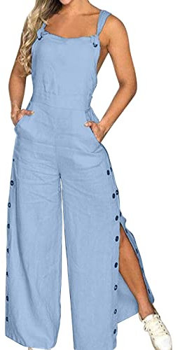 JIANROU Latzhose Damen Latzhosenkleid Loose Jumpsuit Kleid,Jumpsuit Mit Plissee Hose,Ganzkörper Overall Damen,Overall Damen Grün,Overall Festlich,Jumpsuit Elegant Mit Ärmel