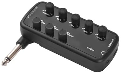 Btuty Gitarrenverstärker, Mini-Verstärker, tragbar, Gitarrenverstärker, Plug and Play, für E-Gitarre, Musikinstrument, 3 Simulationen, eingebaute Lautsprecher