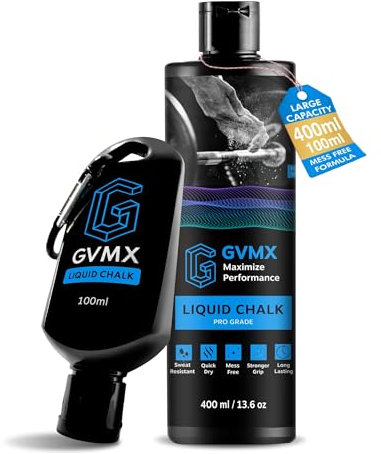 Gesso liquido di alta qualità da 400 ml + 100 ml per arrampicata su roccia, sollevamento pesi, ginnastica, sollevamento pesi, danza, inodore, a lunga durata, resistente al sudore, per massimizzare le