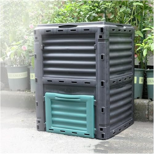 Kitchen Compost Caddy, Classic Compost Bin, 300L Large Compost Bin Outdoor, 79 Gallon Garden Composter Bin, Black Outdoor Compost Box - Easy Assembly