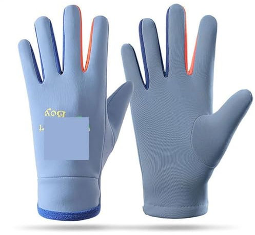 ZGXNYI Winter-Radhandschuhe Kinderhandschuhe, Winddichte Handschuhe, Wasserabweisende Fahrradhandschuhe mit Futter, Outdoor-Thermo for den Winter Fahrhandschuhe(Blue,L)