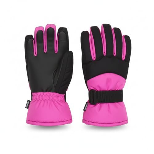 A2Z 4 barnFlickor Åka ski Snowboardåkning Vinter Handskar Vindtät - Gloves 971 Hot Pink 7-8