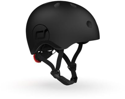 Scoot and Ride & Babyhelm, XX-Small bis Small (45-51 cm), verstellbare Passform, leichtes Design, atmungsaktive Belüftung, Magnetschnalle, sicherheitszertifiziert, Schwarz